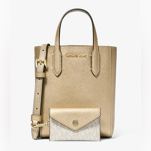 Michael Kors Vincent Extra-Small Metallic Crossbody Bag with Logo Card Case - Picture 1 of 10